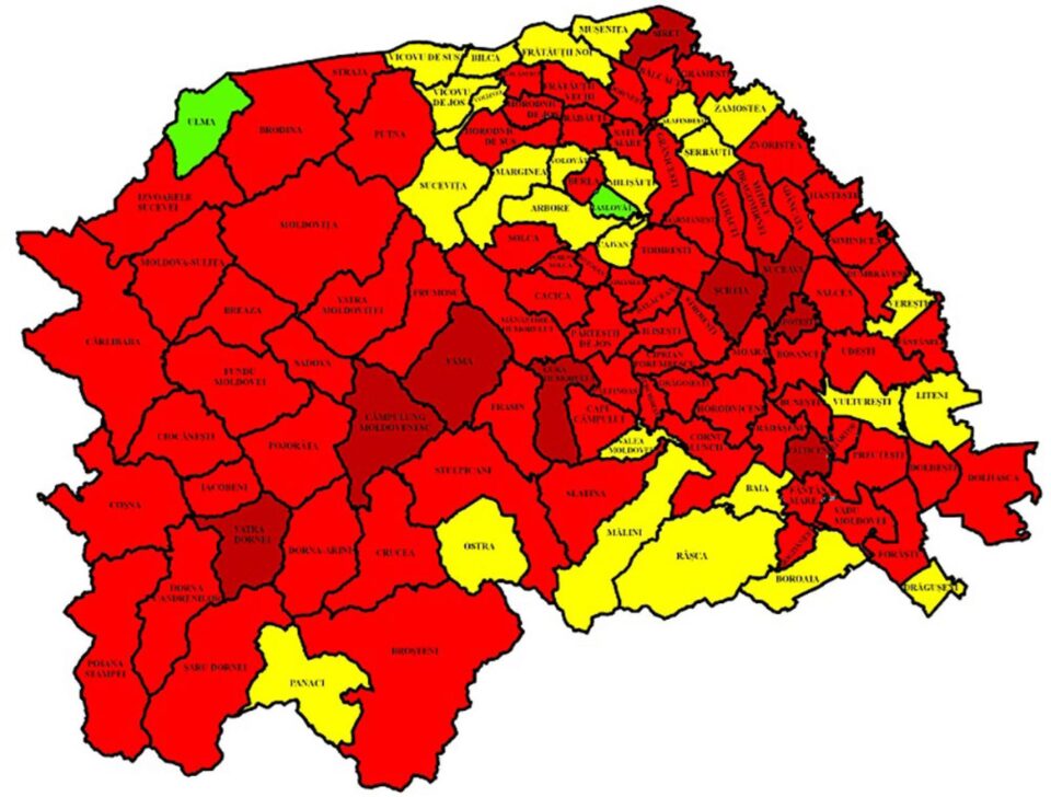 Iaslovăț și Ulma rămân în continuare singurele localități aflate în zona verde