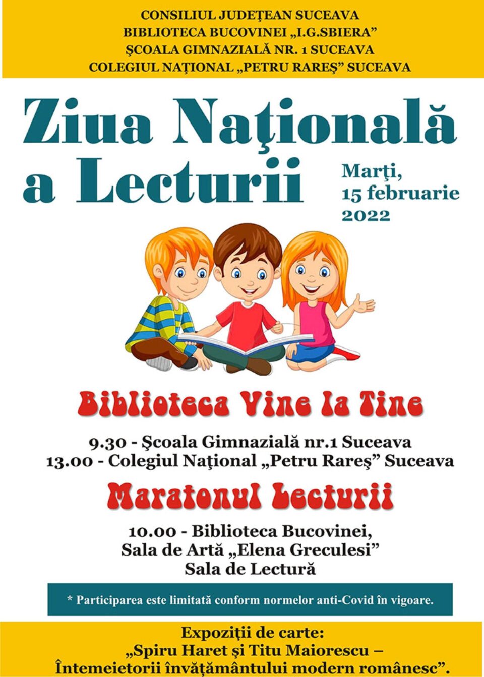 Ziua națională al lecturii va fi marcată marți la Biblioteca Bucovinei „I. G. Sbiera” Ziua națională al lecturii va fi marcată marți la Biblioteca Bucovinei „I. G. Sbiera”