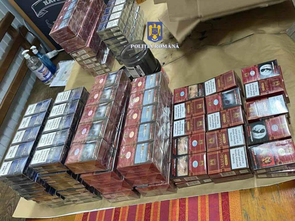 Țigările confiscate în urma acțiunii de urmărire de la Câmpulung Moldovenesc