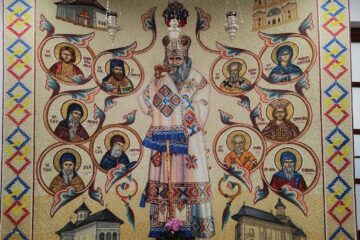 Compoziția artistică care îl înfățișează pe Arhiepiscopul Pimen