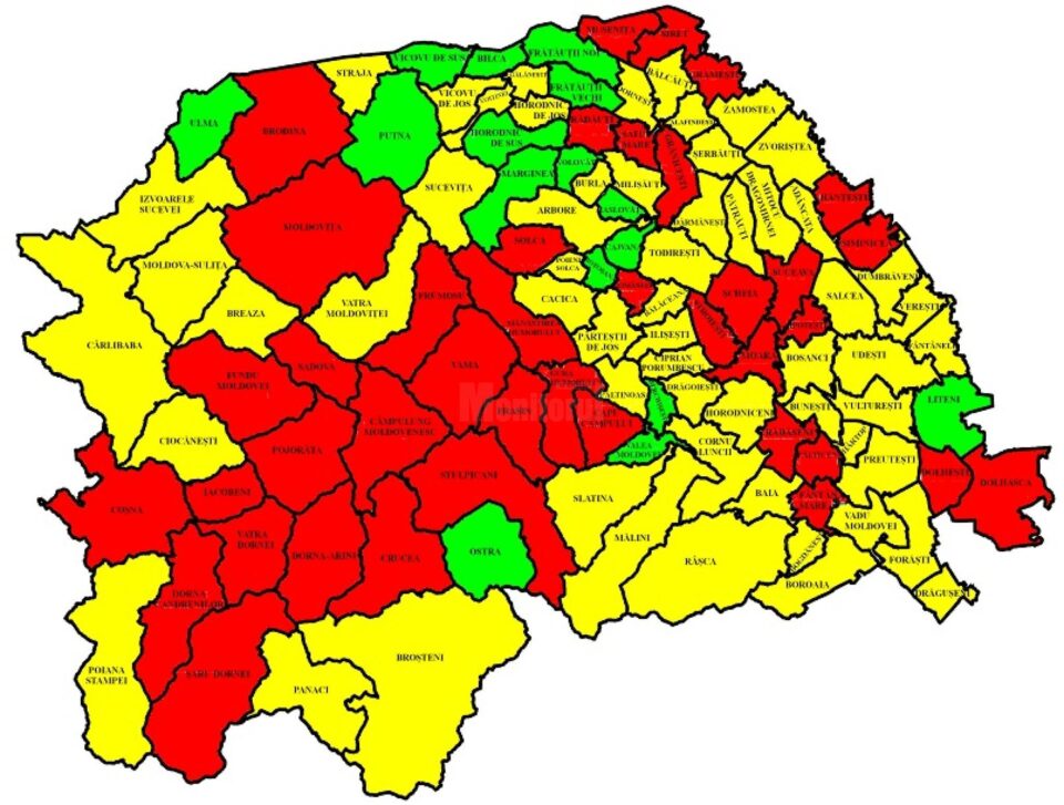 18 localități sucevene nu au bolnavi de covid