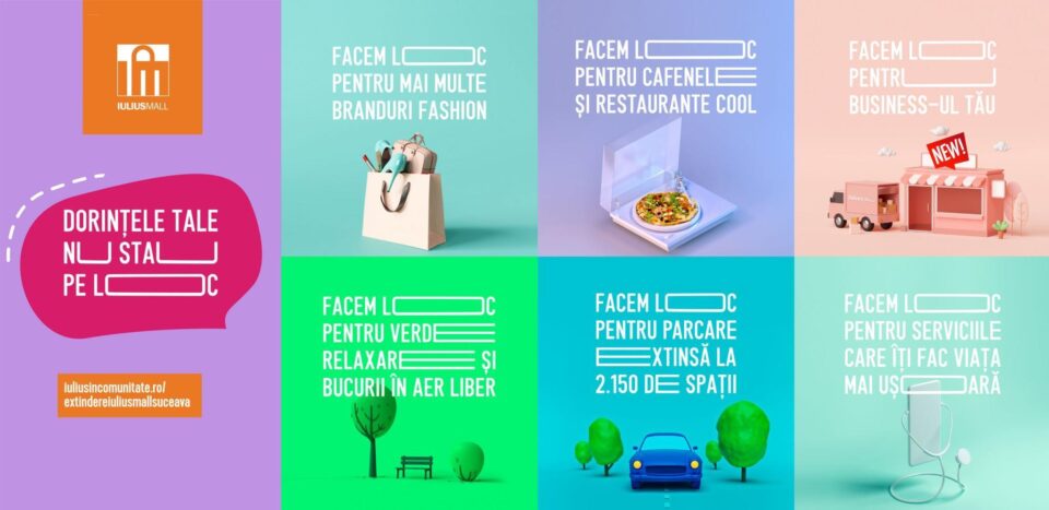 Iulius Mall Suceava se extinde și așteaptă sugestii de la suceveni cu privire la amenajarea suprafeței închiriabile Iulius Mall Suceava se extinde și așteaptă sugestii de la suceveni cu privire la amenajarea suprafeței închiriabile