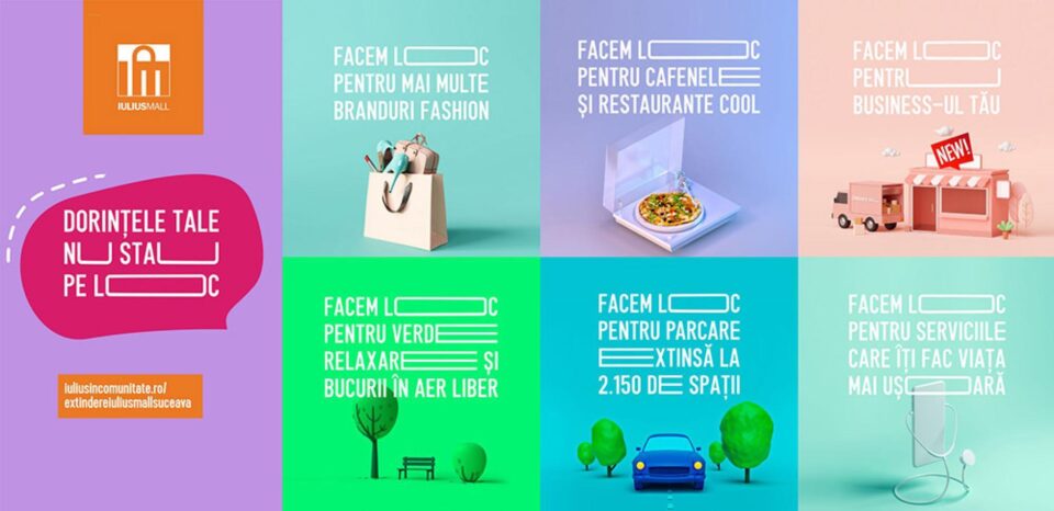 Iulius Mall Suceava se extinde și așteaptă sugestii de la suceveni cu privire la amenajarea suprafeței închiriabile Iulius Mall Suceava se extinde și așteaptă sugestii de la suceveni cu privire la amenajarea suprafeței închiriabile