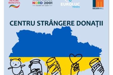Centru de strângere donații pentru refugiații din Ucraina, în parcarea Iulius Mall Suceava