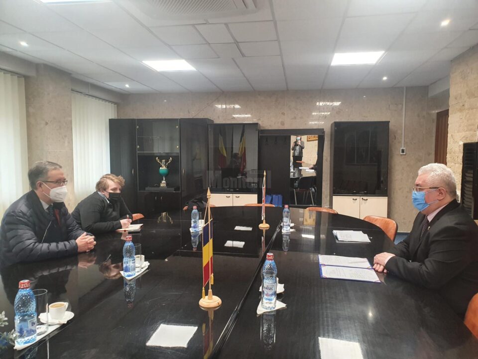 Întrunire oficială cu ambasadorul Marii Britanii și Irlandei de Nord la București, Excelența Sa Andrew Noble, cu primarul Sucevei, Ion Lungu