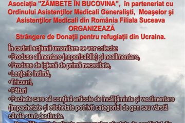 Campanie umanitară pentru refugiații din Ucraina, inițiată de Asociația ,,Zâmbete în Bucovina”