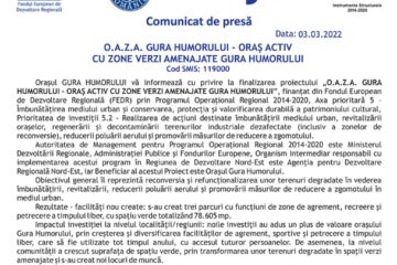 O.A.Z.A. GURA HUMORULUI – ORAȘ ACTIV CU ZONE VERZI AMENAJATE GURA HUMORULUI