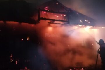 Casă distrusă de incendiu