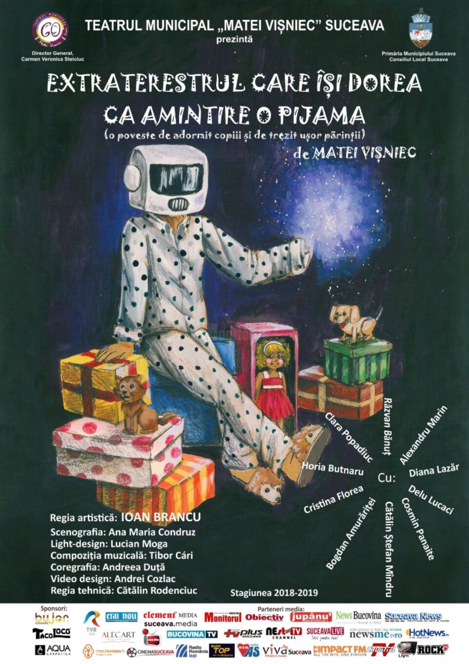 Extraterestrul care își dorea ca amintire o pijama - spectacol cu intrare gratuită, pe 20 martie, la Teatrul ”Matei Vișniec” Extraterestrul care își dorea ca amintire o pijama - spectacol cu intrare gratuită, pe 20 martie, la Teatrul ”Matei Vișniec”