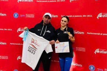Antrenorul Cristian Prâsneac și dubla campioană națională Claudia Costiuc