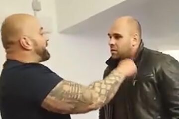 Bogdan Galaton și polițistul Răzvan Bolea