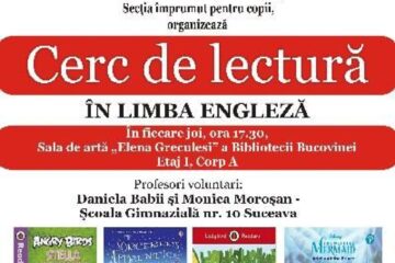Cerc de lectură în limba engleză, la Biblioteca Bucovinei „I.G. Sbiera”
