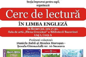 Cerc de lectură în limba engleză, la Biblioteca Bucovinei „I.G. Sbiera”