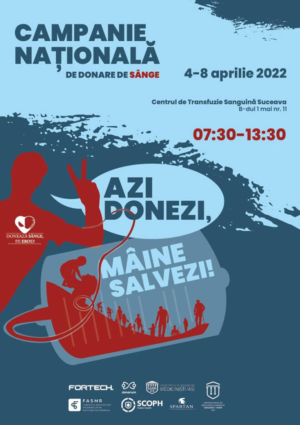 Sucevenii pot să doneze sânge în cadrul Campaniei naționale „Azi donezi, mâine salvezi!”