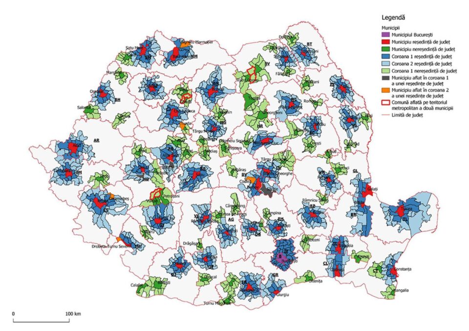 În județ vor funcționa cinci zone metropolitane