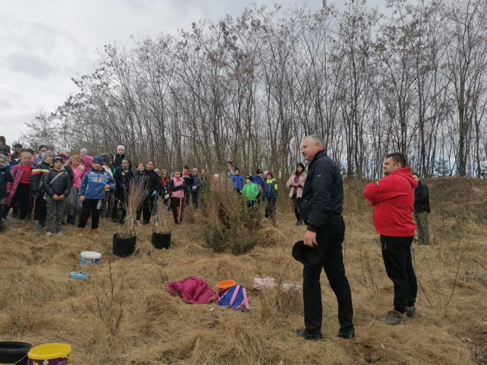 Peste 100 de elevi au luat parte la o acțiune de împădurire care a avut loc la Cacica