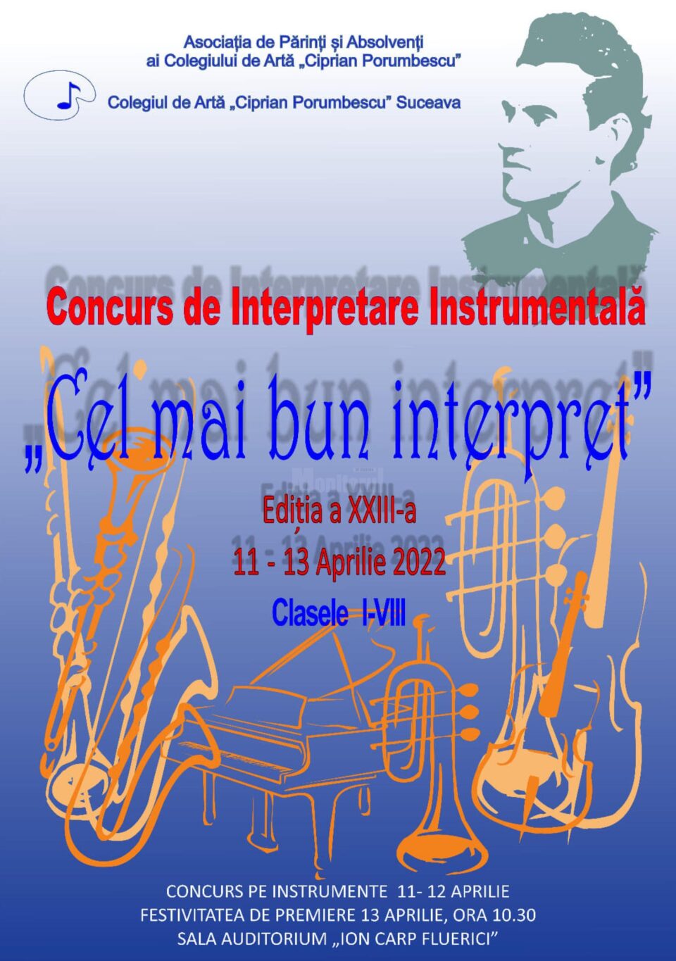 61 de elevi înscriși la Concursul „Cel mai bun interpret”, ediția a 23-a