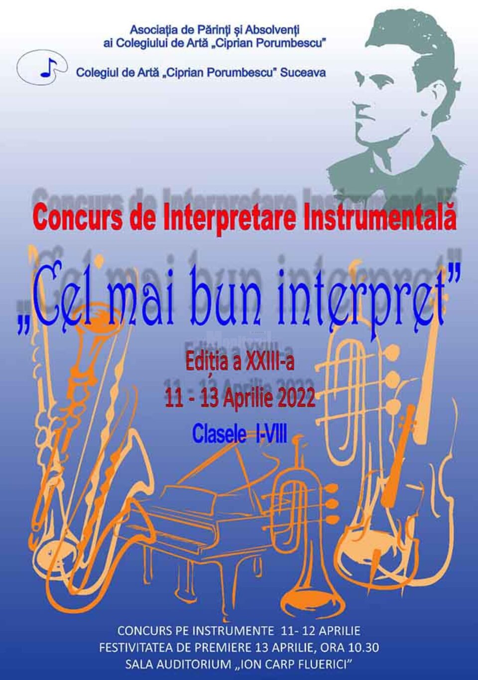61 de elevi înscriși la Concursul „Cel mai bun interpret”, ediția a 23-a