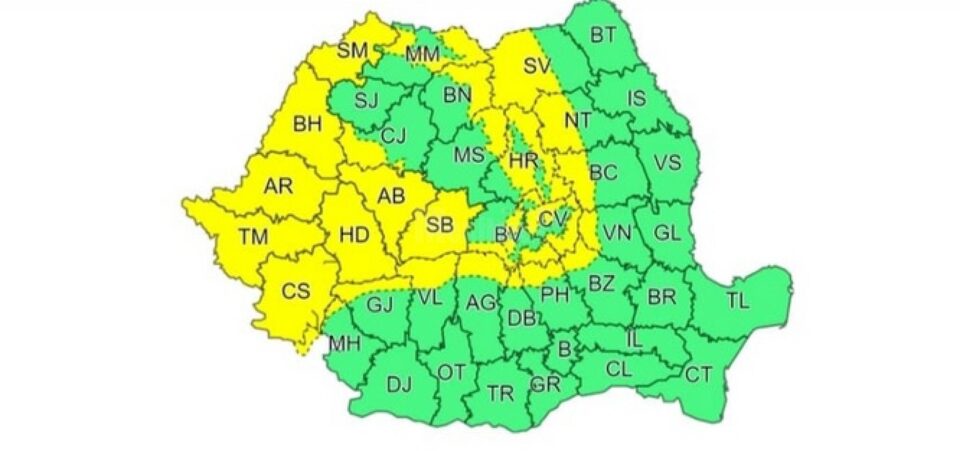 Avertizare meteo de intensificări ale vântului și răcire accentuată a vremii
