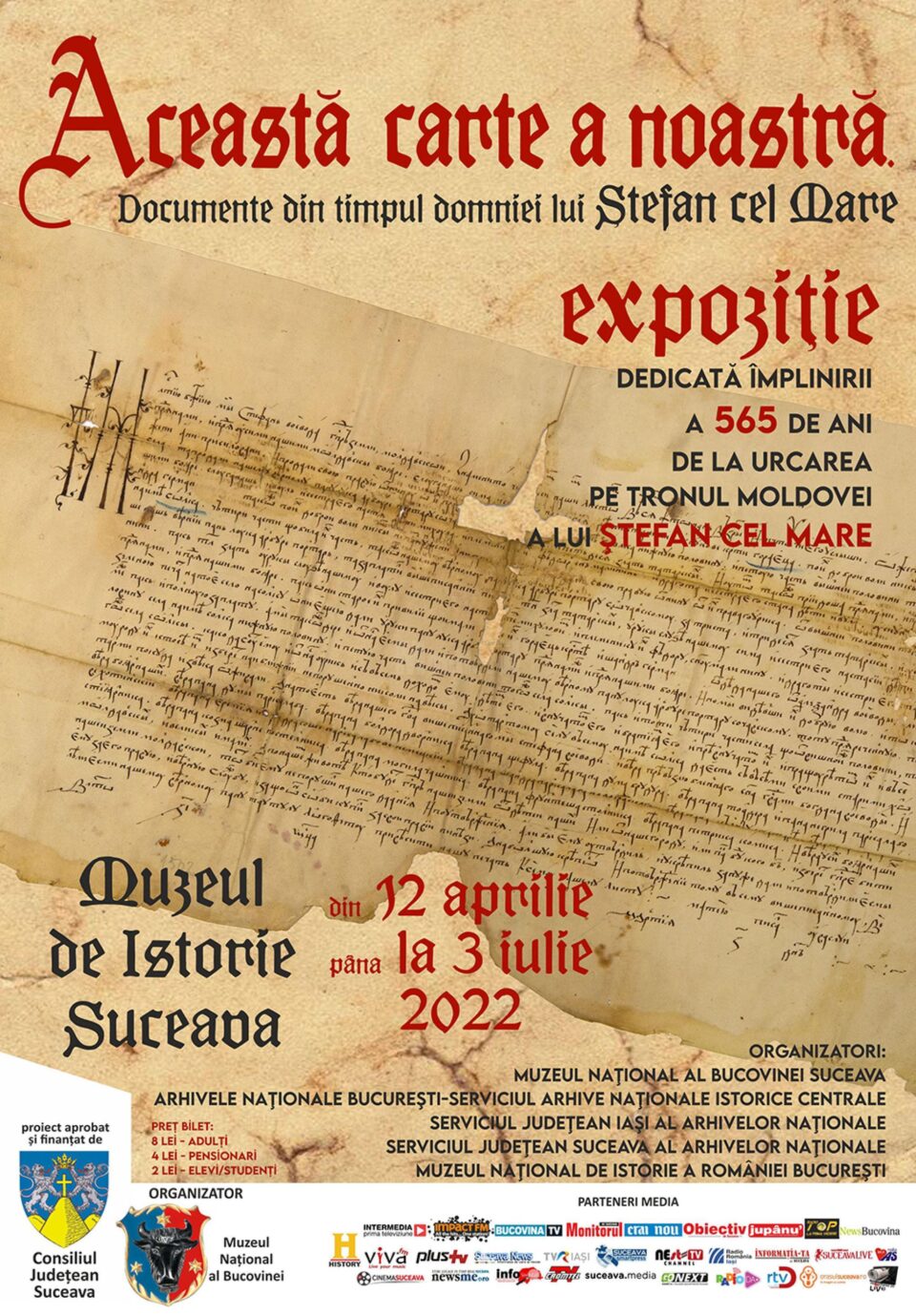 Expoziția „Această carte a noastră. Documente din timpul domniei lui Ștefan cel Mare”, la Muzeul de Istorie Expoziția „Această carte a noastră. Documente din timpul domniei lui Ștefan cel Mare”, la Muzeul de Istorie