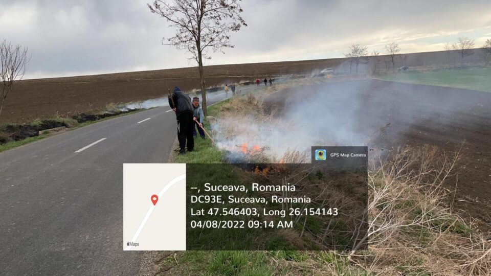 Incendierile constatate în teren la Horodniceni
