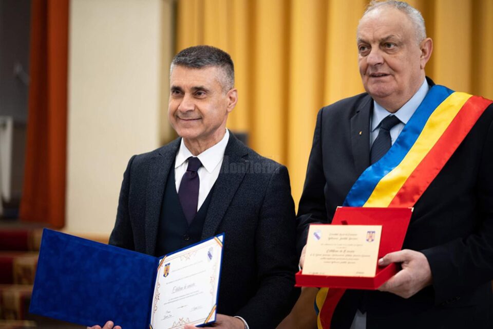 E.S. David Saranga și primarul Ioan Ghiață