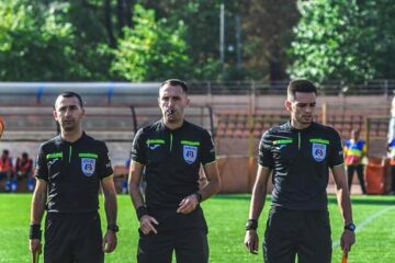 Arbitrii suceveni Andrei Pișta, Silviu Iftode și Sebastian Păduraru