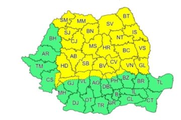 Cod galben de vijelii și averse torențiale în județul Sucevaa