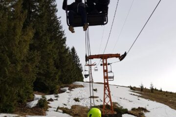 Actiune salvare din telescaun