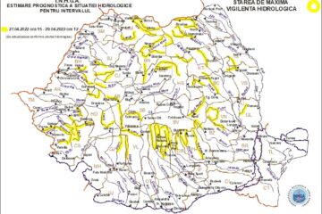 Trei râuri din județ sunt sub cod galben de inundații