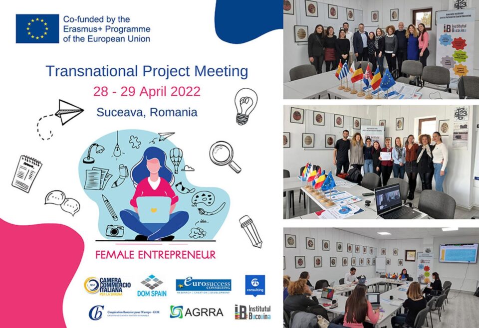 Delegație europeană în vizită de lucru la Asociația Institutul Bucovina, în cadrul unui proiect european din sectorul antreprenoriatului feminin Delegație europeană în vizită de lucru la Asociația Institutul Bucovina, în cadrul unui proiect european din sectorul antreprenoriatului feminin