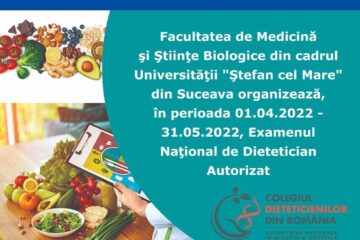 Examen de dietetician, organizat în cadrul Facultății de Medicină și Științe Biologice