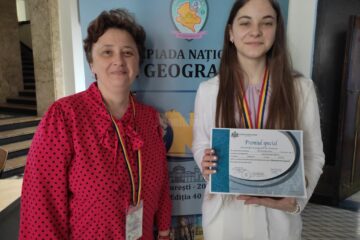 O elevă de la Școala Gimnazială Drăgoiești a obținut Premiul Special al Societății de Geografie din România