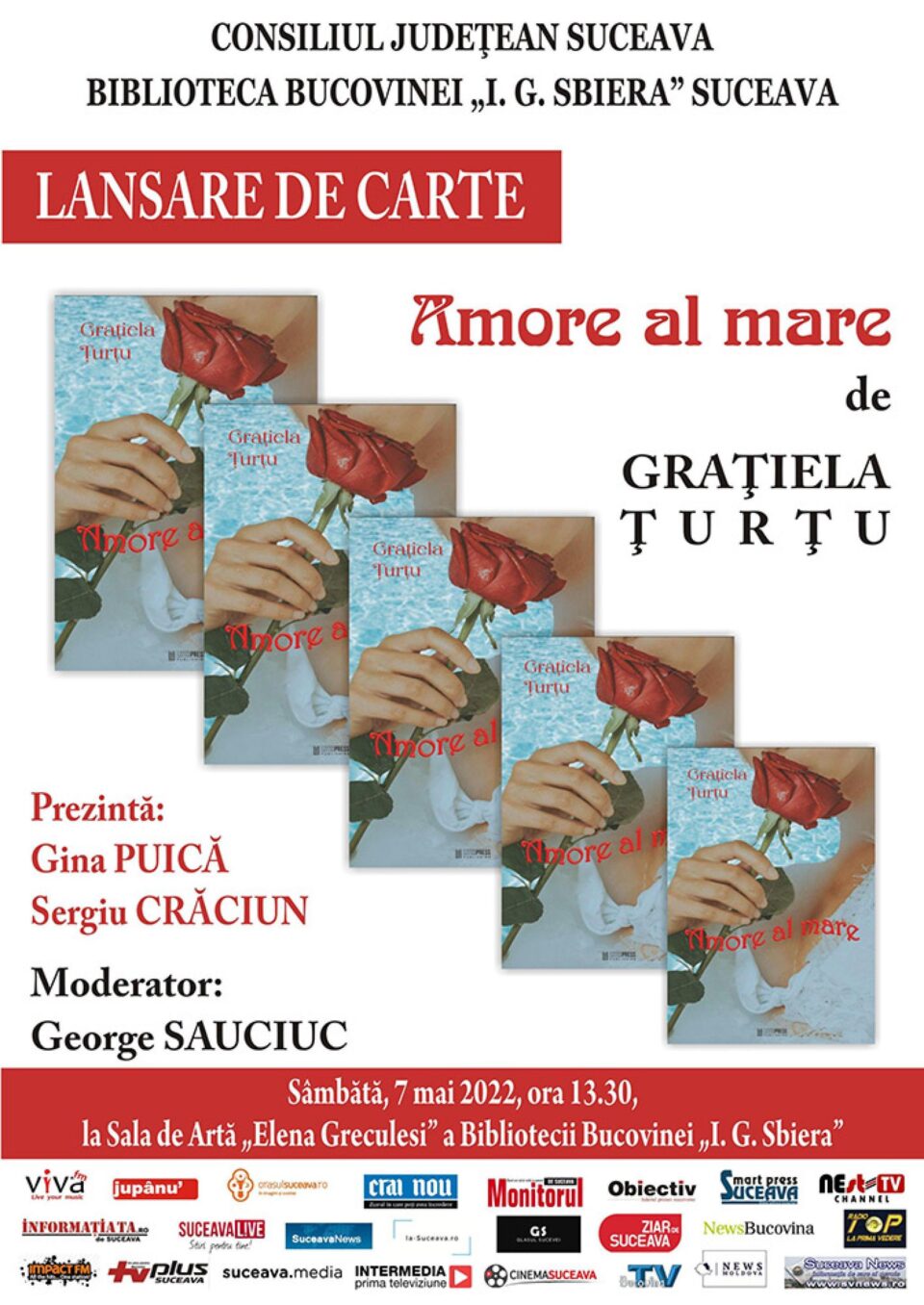 Lansare de carte, sâmbătă, la Biblioteca Bucovinei „I. G. Sbiera”