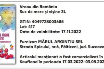 Suc de mere produs la Fălticeni, retras de magazinele Kaufland