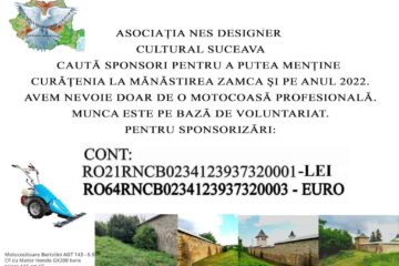 Asociația Nes Designer Cultural Suceava caută sponsori pentru a putea menține curățenia la Mănăstirea Zamca și în acest an