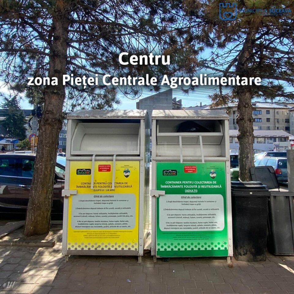 Aproape 55 de tone de haine au fost donate anul trecut la containerele speciale amplasate de Primăria Suceava