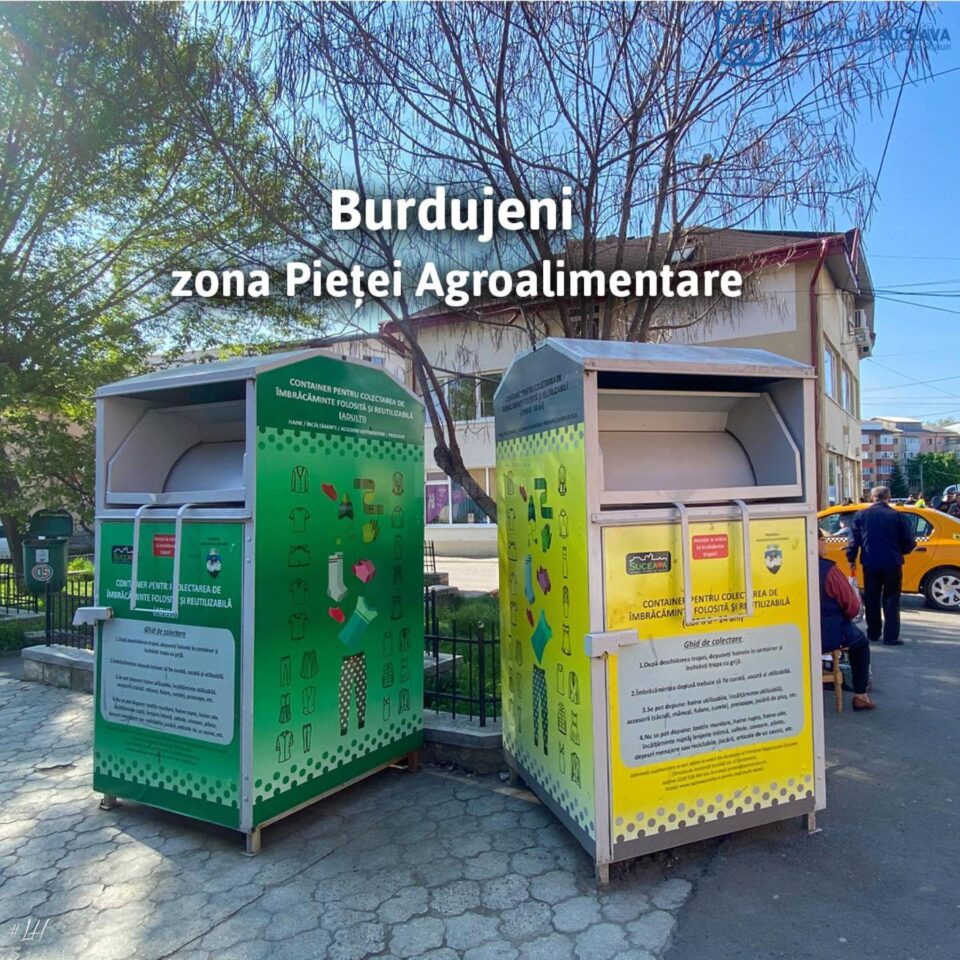 Aproape 55 de tone de haine au fost donate anul trecut la containerele speciale amplasate de Primăria Suceava