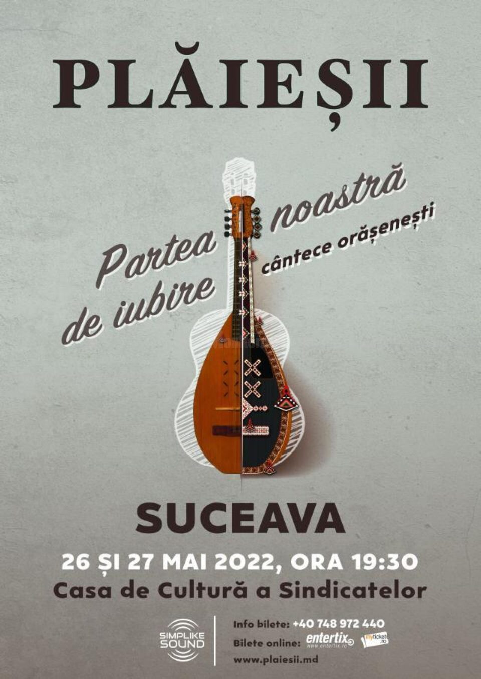Două spectacole cu Ansamblul etnofolcloric „Plăieșii” din Republica Moldova, pe scena Casei de Cultură a Sindicatelor Suceava