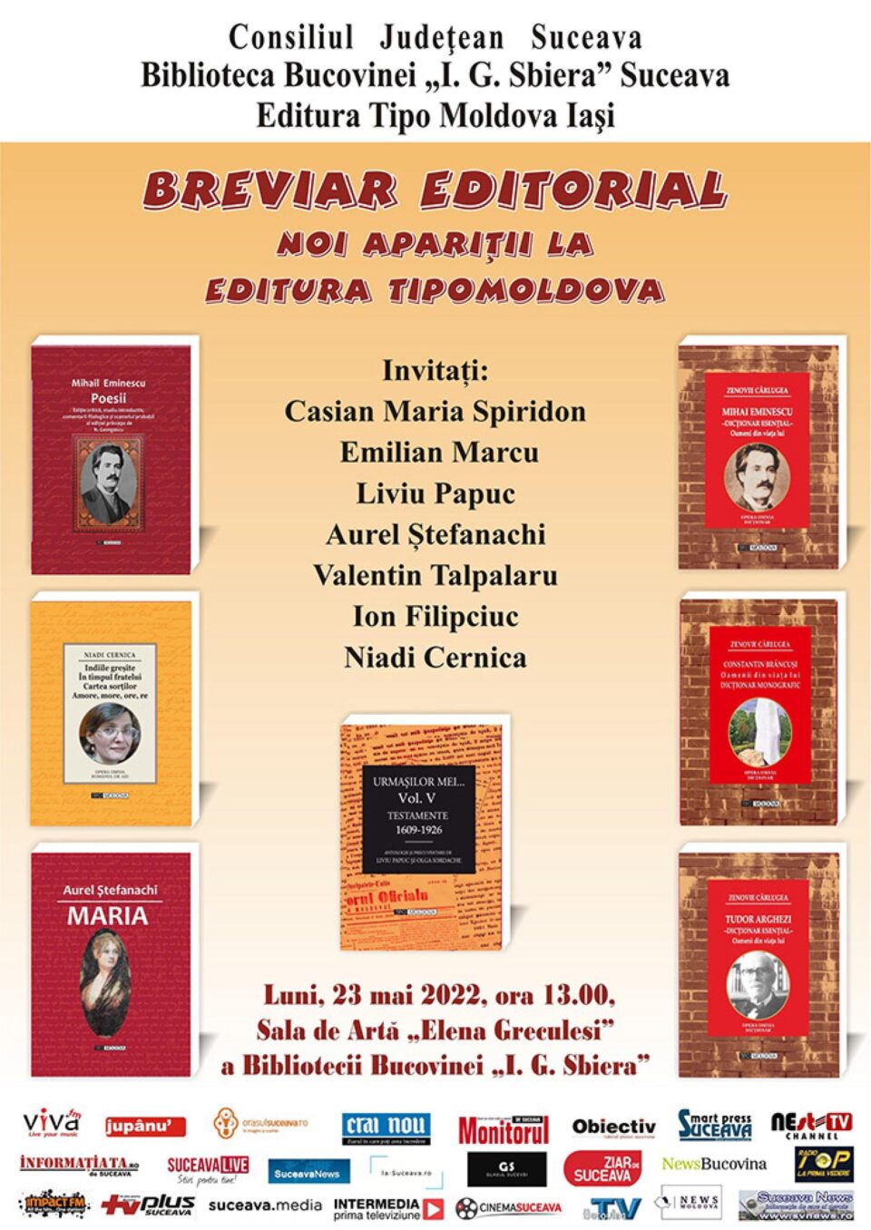 Breviar Editorial - Noi apariții la Editura TipoMoldova Iași, activitate culturală la Biblioteca Bucovinei Breviar Editorial - Noi apariții la Editura TipoMoldova Iași, activitate culturală la Biblioteca Bucovinei