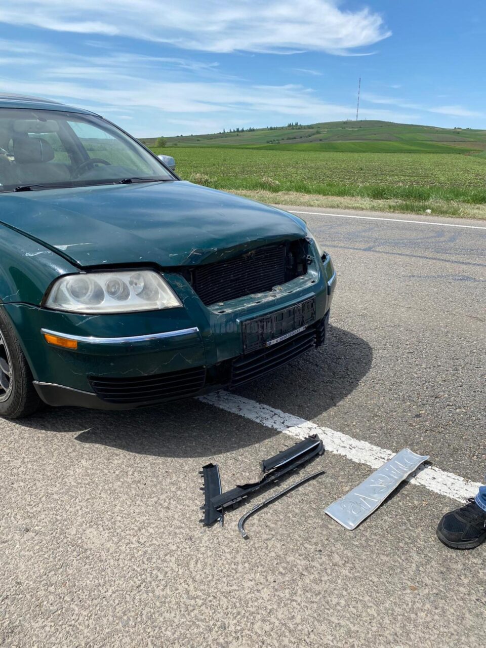 Mașina care a lovit căprioara