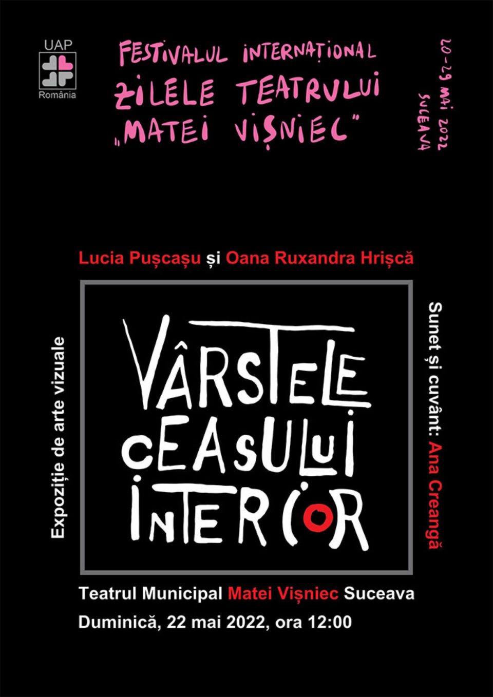 Expoziția de pictură și design „Vârstele ceasului interior”, la Teatrul „Matei Vișniec” Expoziția de pictură și design „Vârstele ceasului interior”, la Teatrul „Matei Vișniec”