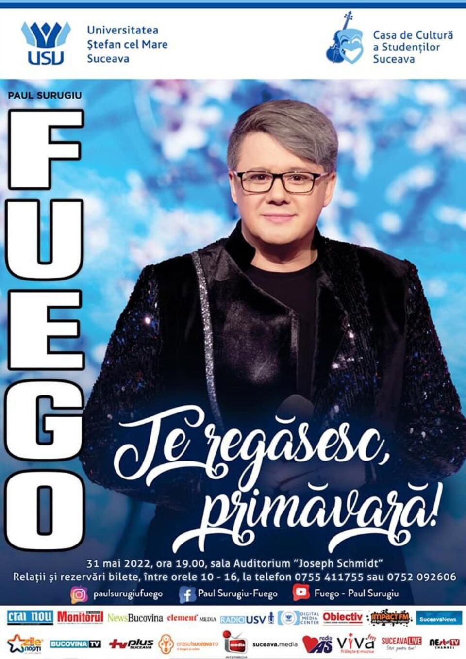 „Te regăsesc, primăvară!”, spectacol susținut de Fuego, marți, la USV
