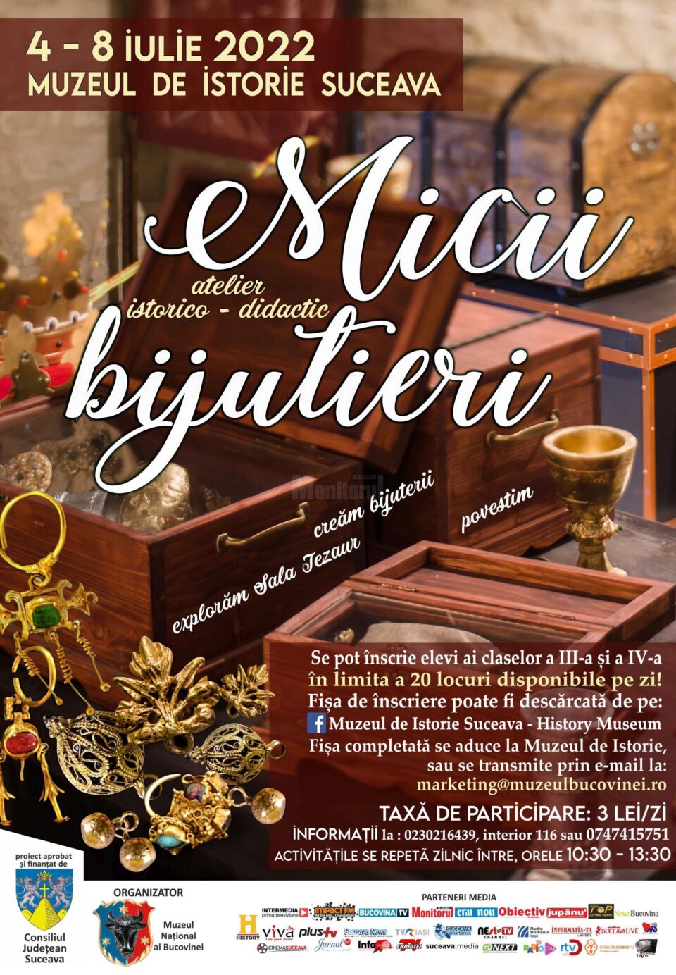 Se fac înscrieri pentru atelierul de educație muzeală „Micii Bijutieri, organizat de Muzeul Național al Bucovinei