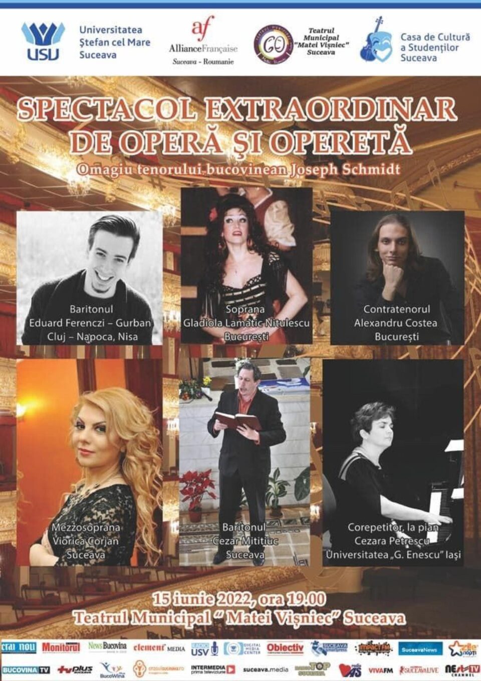 Spectacol extraordinar de operă și operetă, miercuri, la Suceava