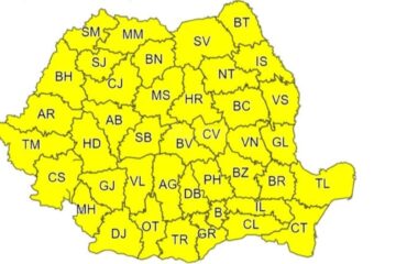 Cod galben de ploi, până duminică