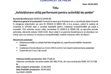 „Achiziționare utilaj performant pentru activități de șantier”