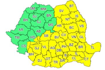 Cod galben de furtuni în trei sferturi de țară, urmat de altul de vânt puternic, până miercuri seară