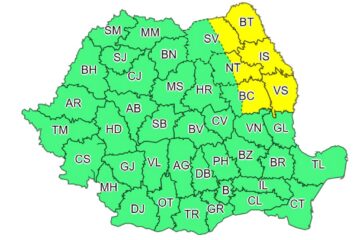 Cod galben de vânt puternic, până miercuri seară