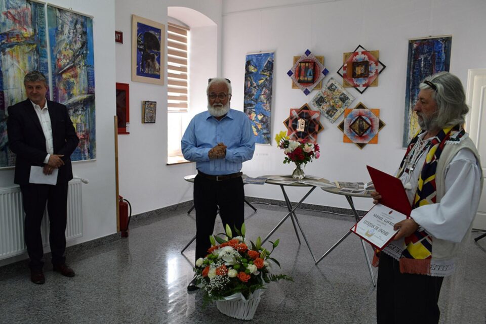 Primarul Cătălin Coman, Constantin Bulboacă și pictorul Mihail Gavril